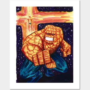 marvel one in two, the thing and human torch Posters and Art